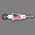 Key Clip W/ Key Ring & USA Flag Key Tag